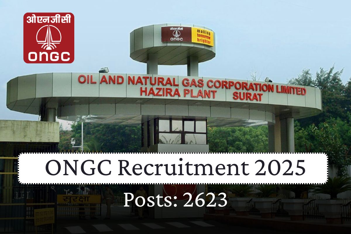 ONGC Recruitment 2025 on 2623 posts