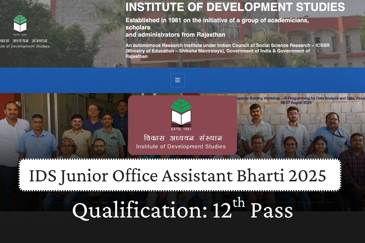 IDS Junior Office Assistant Recruitment 2025