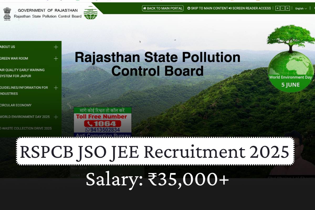 RSPCB JSO JEE Recruitment 2025